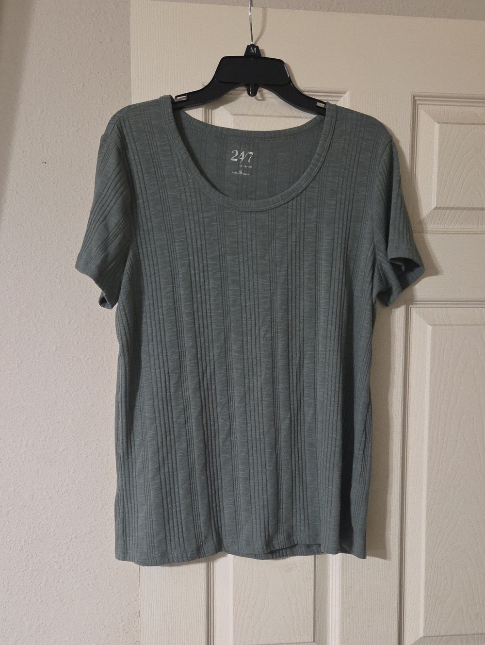 Maurices 24/7 Everyday Ribbed Scoop Neck Tee - Sage Green - Women XL